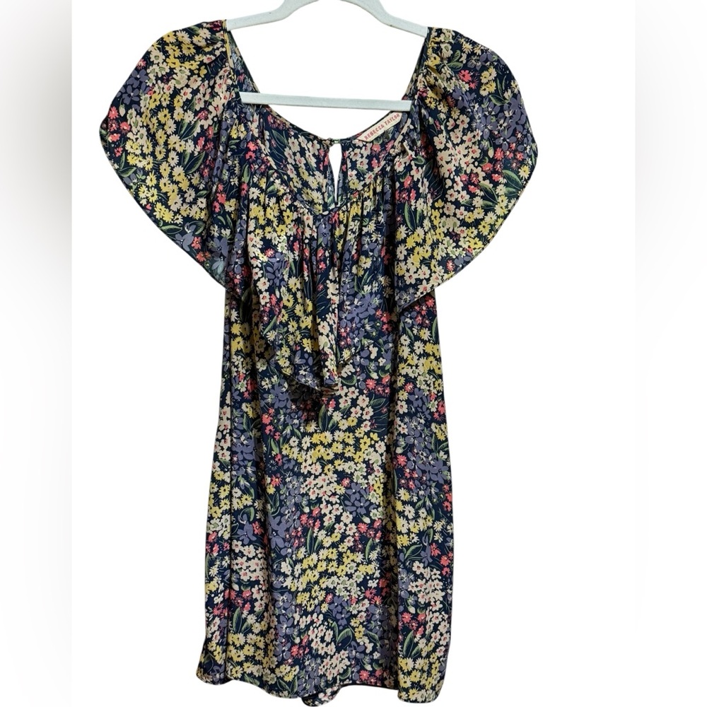 Rebecca Taylor Multicolor Floral Silk Dress/Tunic Sz 10 Romantic Boho in Bloom